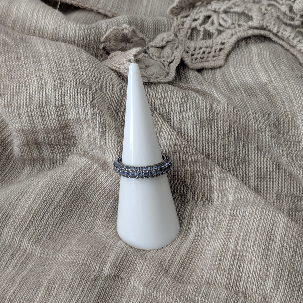 Elegant Silver and Blue Ring
